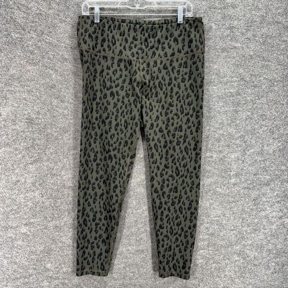 Old Navy Activewear Leggings Women M Medium Gray Animal Print Capri Pull On - Picture 1 of 7